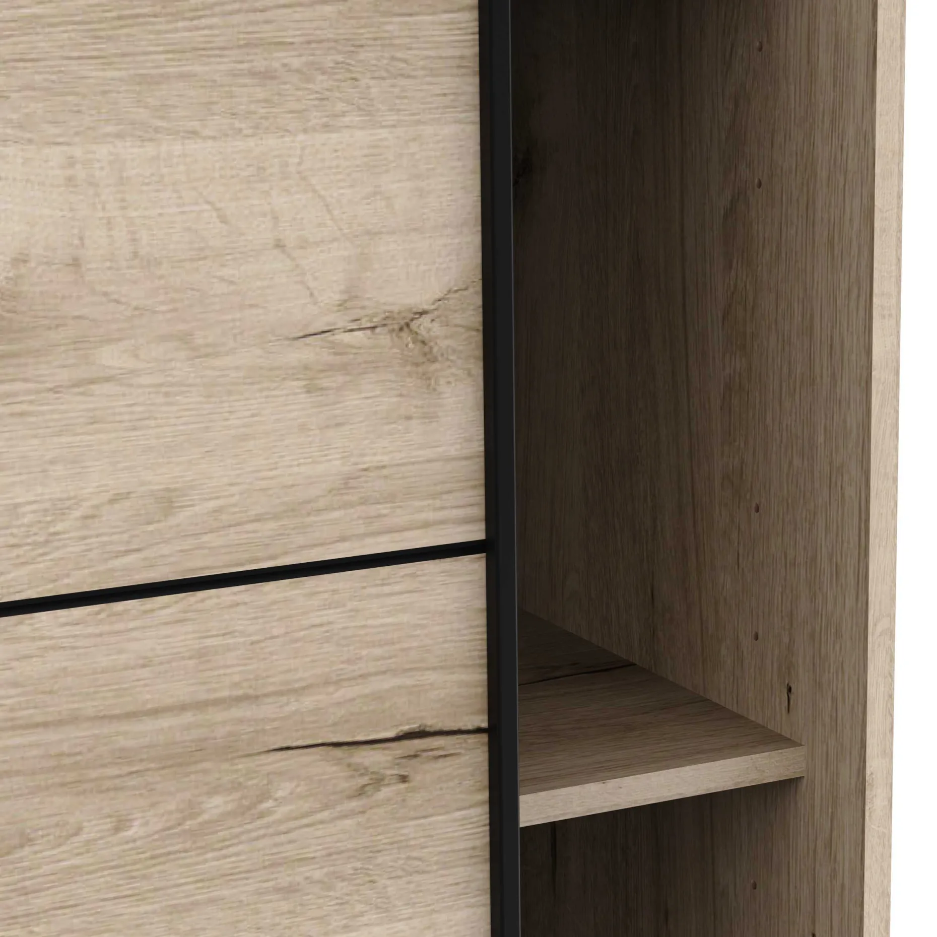 Kleiderschrank Faust - 148x60x203cm - 2 Türen - Eiche Dekor
