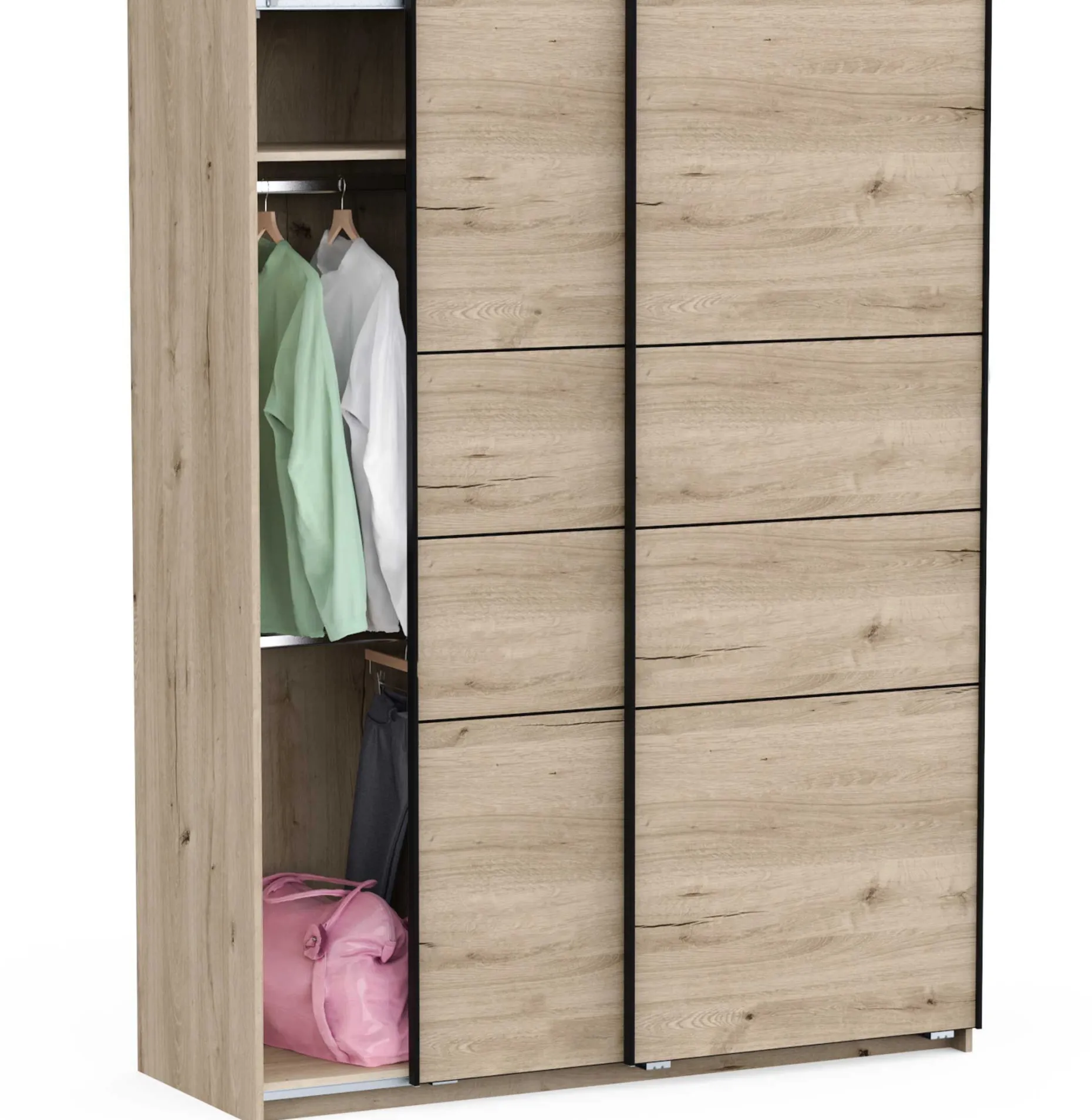 Kleiderschrank Faust - 148x60x203cm - 2 Türen - Eiche Dekor