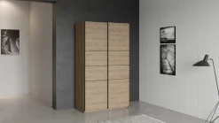 Kleiderschrank Faust - 117x60x203cm - 2 Türen - Eiche Dekor