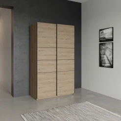Kleiderschrank Faust - 117x60x203cm - 2 Türen - Eiche Dekor