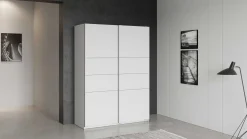Kleiderschrank Faust - 148x60x203cm - 2 Türen - weiß