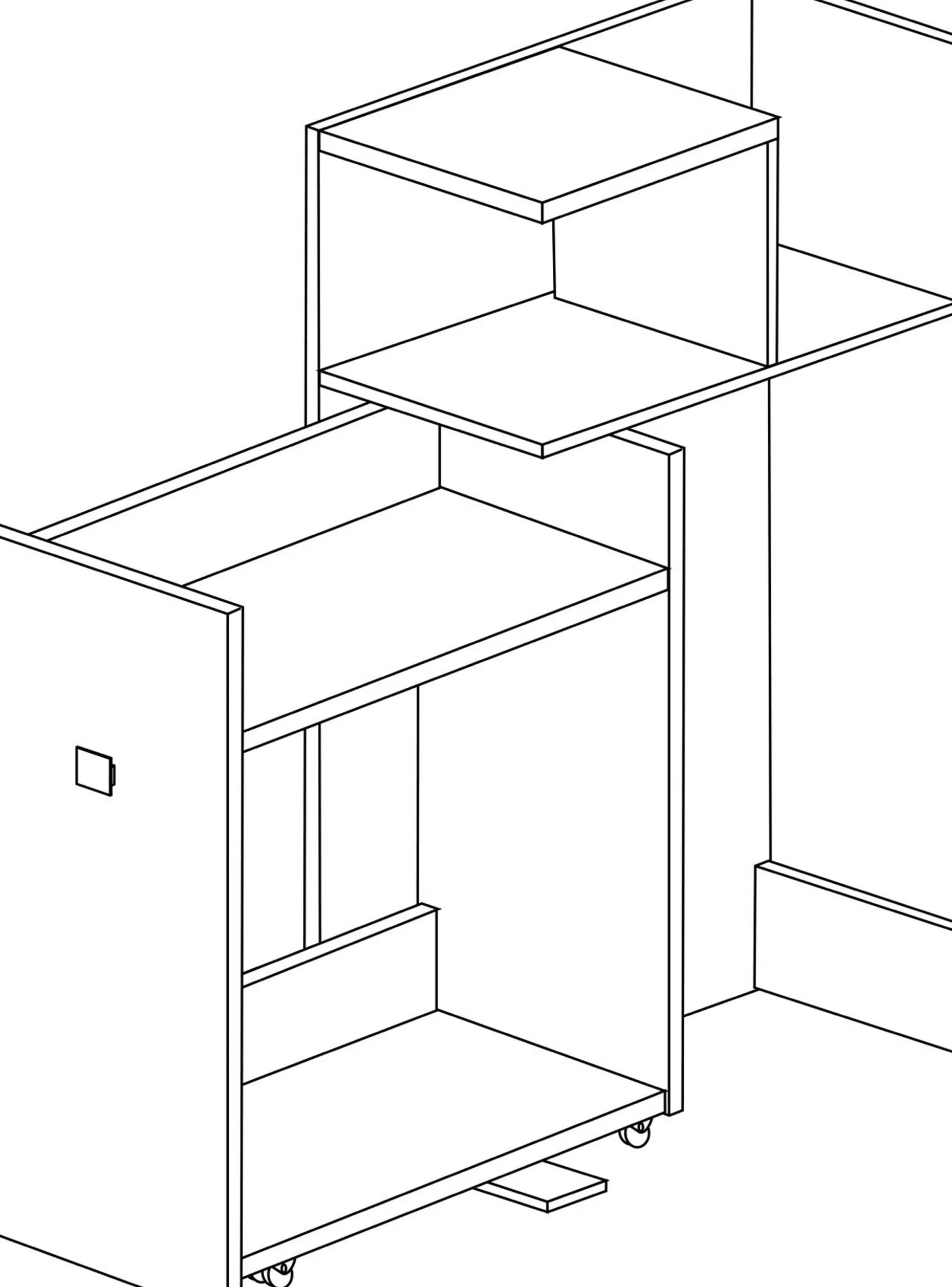 Kleiderschrank für Hochbett Jet - altrosa