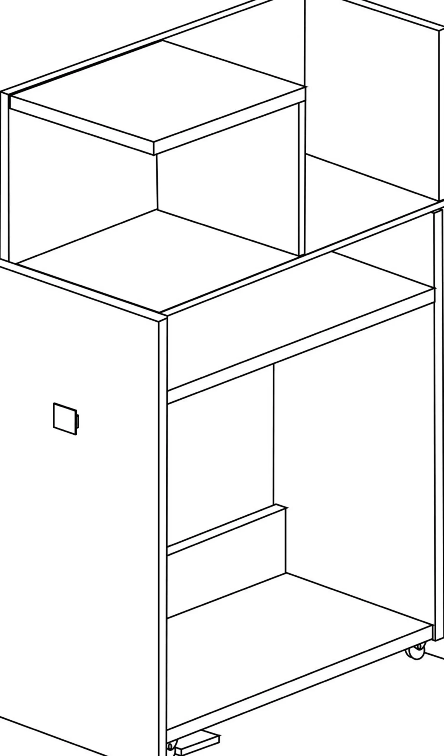 Kleiderschrank für Hochbett Jet - weiß