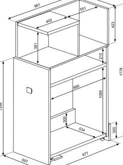 Kleiderschrank für Hochbett Jet - weiß