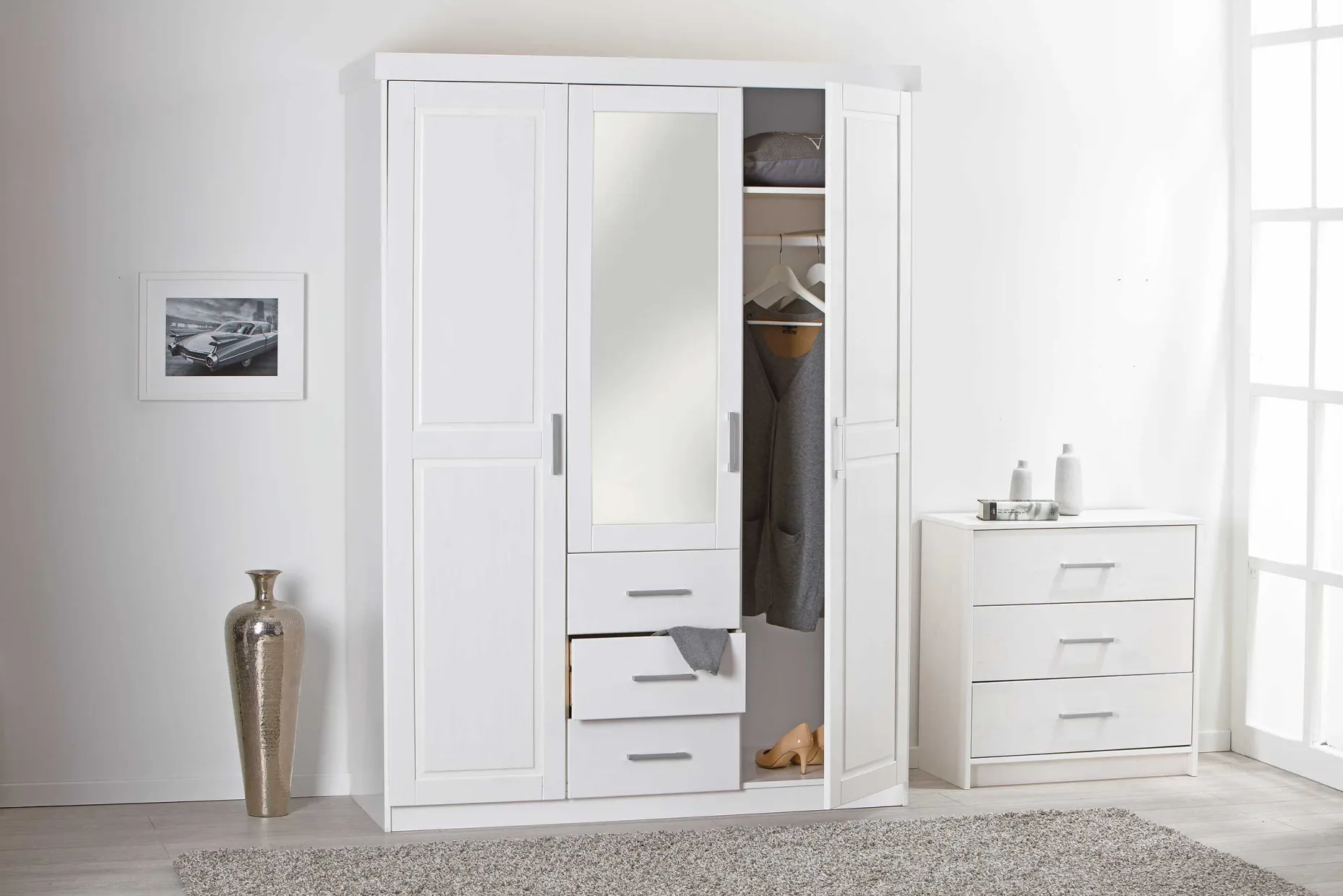 Kleiderschrank Geraldo - weiß