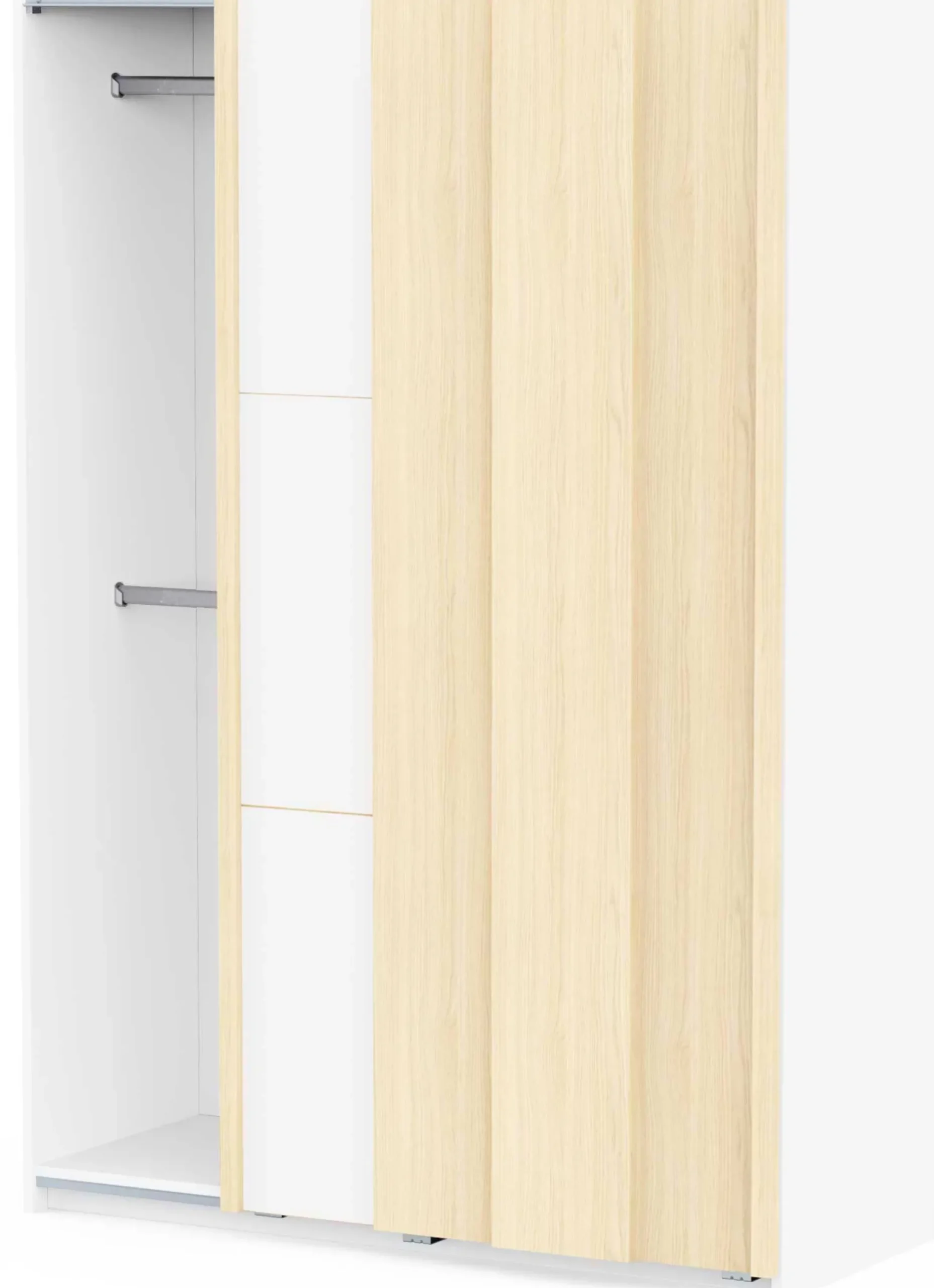 Kleiderschrank Heva - 140x64x203cm - 2 Türen - weiß/Eiche Dekor