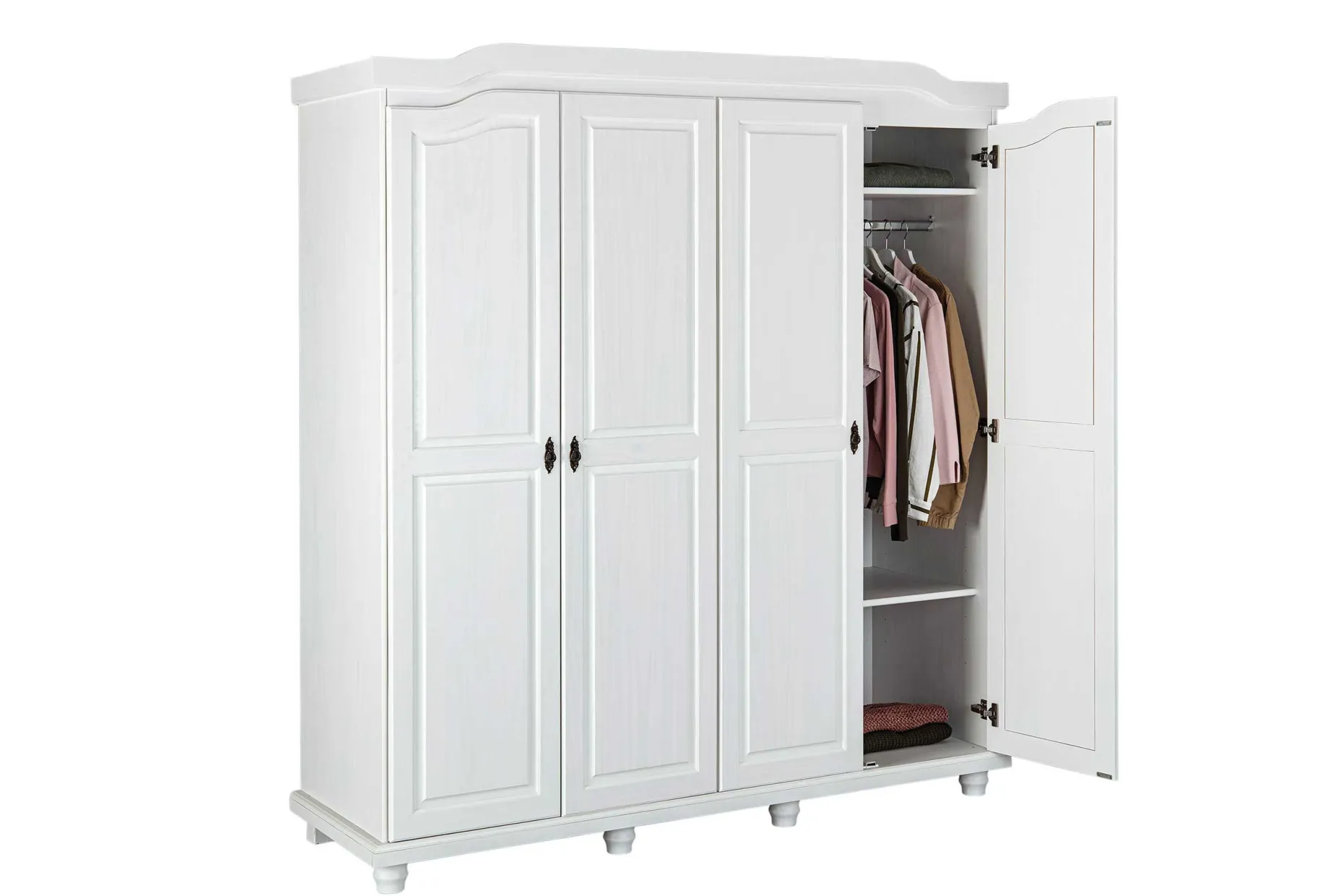 Kleiderschrank Ivy 197cm 4 Türen - weiß