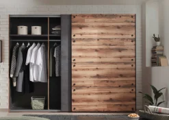 Kleiderschrank Kalas 270cm mit 2 Schiebetüren - grau/braun