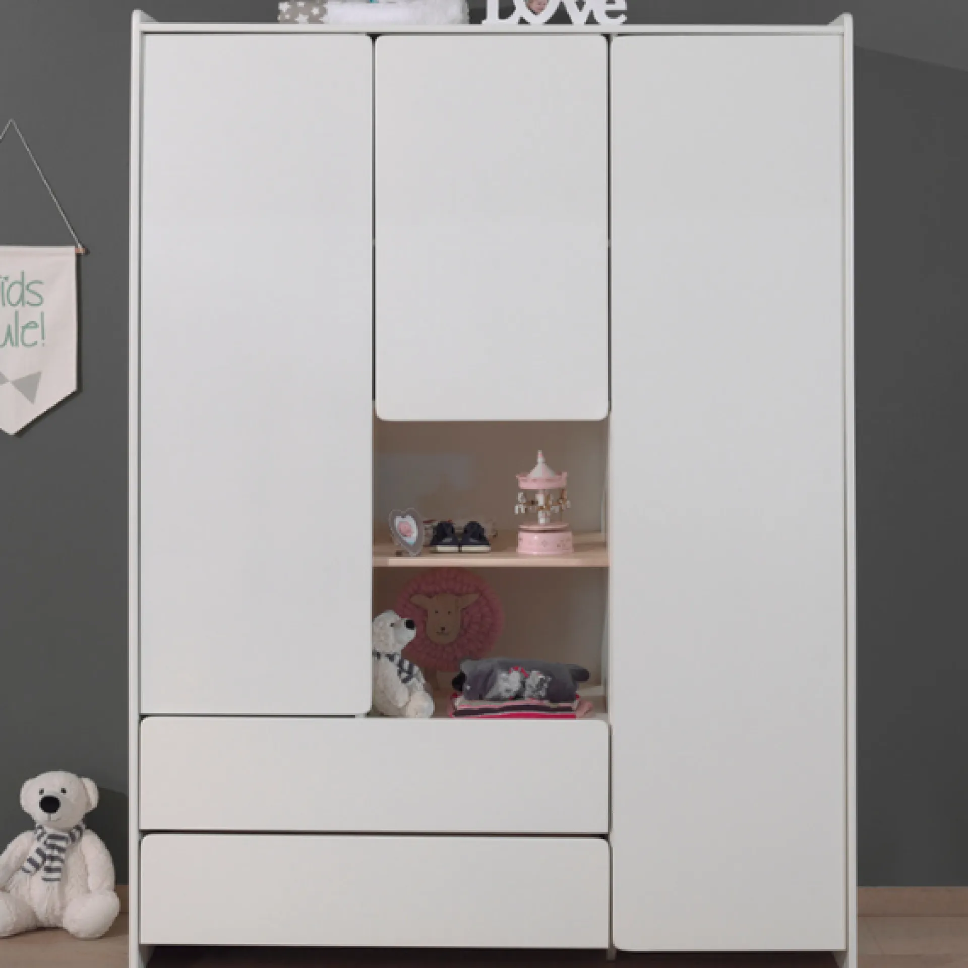 Kinder Vipack Kleiderschrank Kiddy 3 Türen -