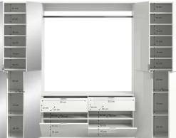 Kleiderschrank Kombination Projekt X Emob - Artisan Eiche - 243x193x34 cm - Spiegel