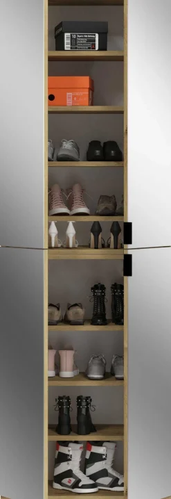 Kleiderschrank Kombination Projekt X Emob - Artisan Eiche - 243x193x34 cm - Spiegel