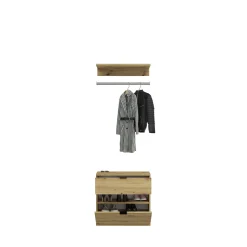 Kleiderschrank Kombination Projekt X Emob - Weiß Artisan Oak - 152x193x34 cm