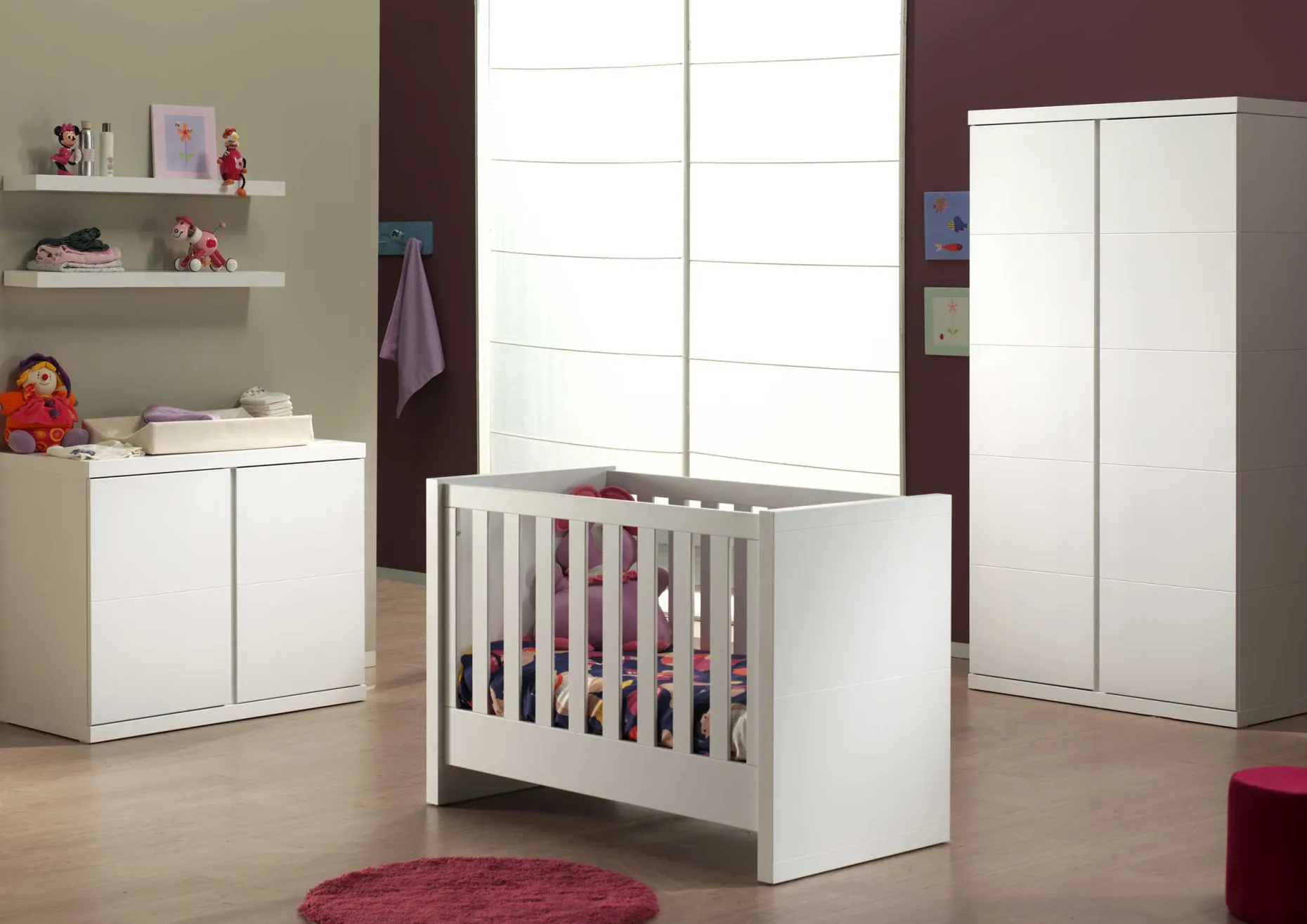 Kleiderschrank Lara 2 grifflose Türen - weiß