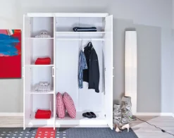 Kleiderschrank Leon mit 3 Türen - weiß