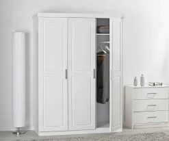Kleiderschrank Leon mit 3 Türen - weiß