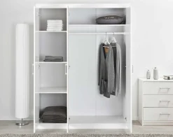 Kleiderschrank Leon mit 3 Türen - weiß