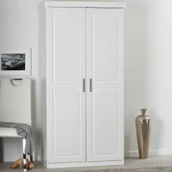 Kleiderschrank Leon mit 2 Türen - weiß