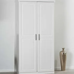 Kleiderschrank Leon mit 2 Türen - weiß