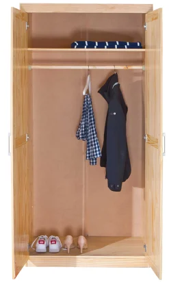 Kleiderschrank Leon 2 Türen - Kieferholz