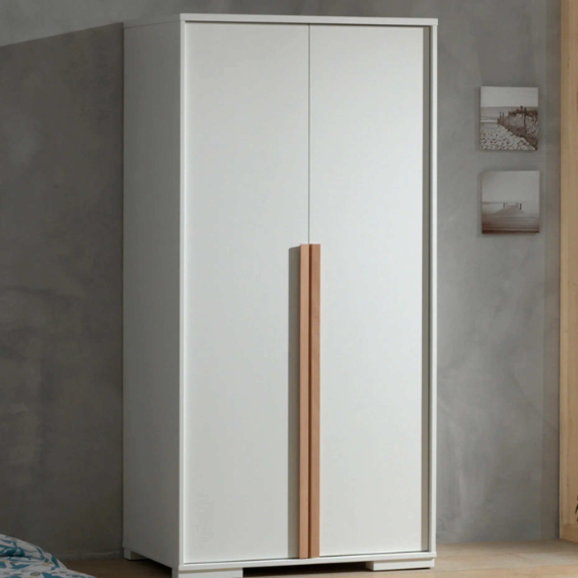 Kleiderschrank London 98cm mit 2 Türen - weiß