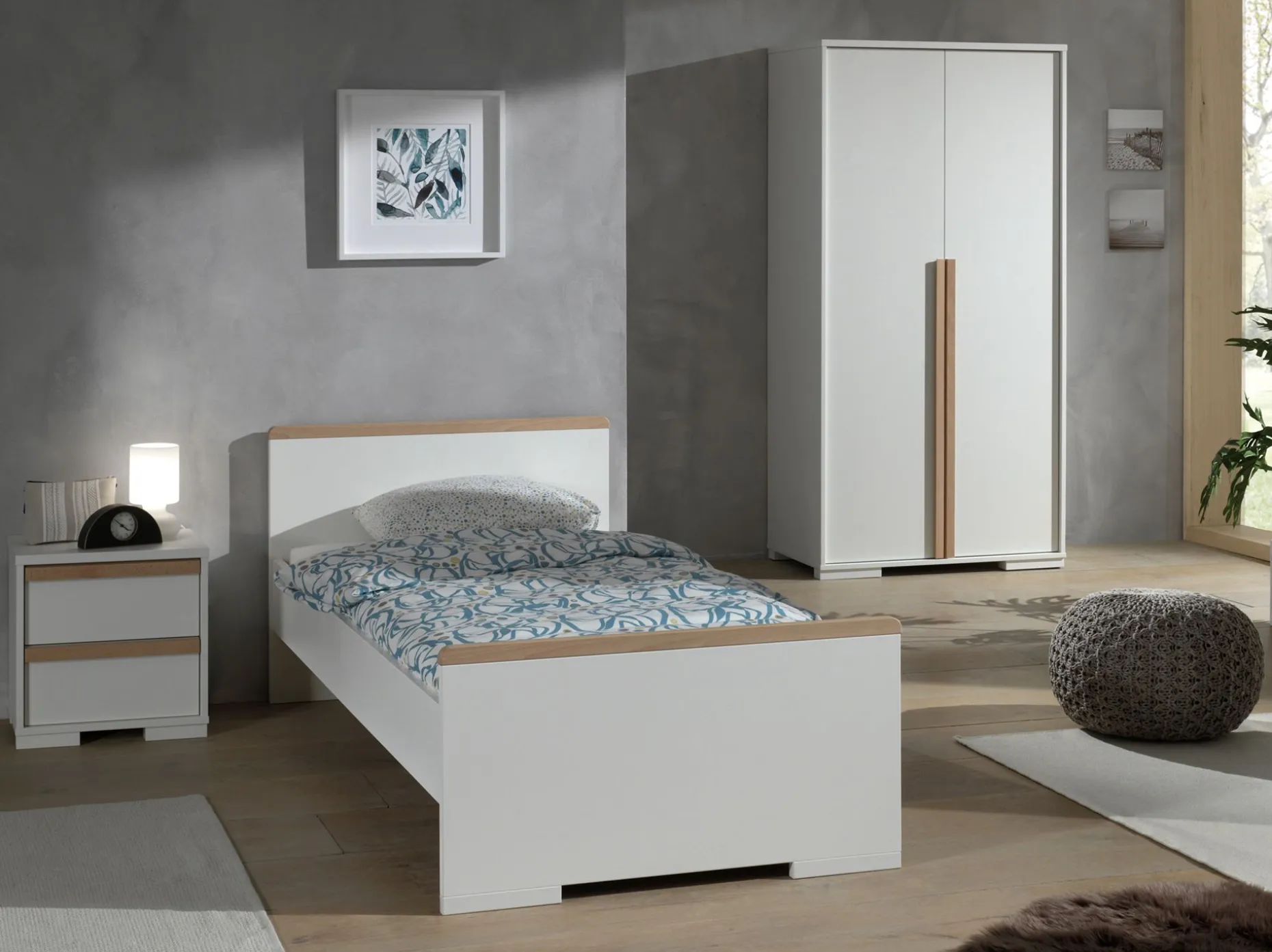 Kleiderschrank London 98cm mit 2 Türen - weiß