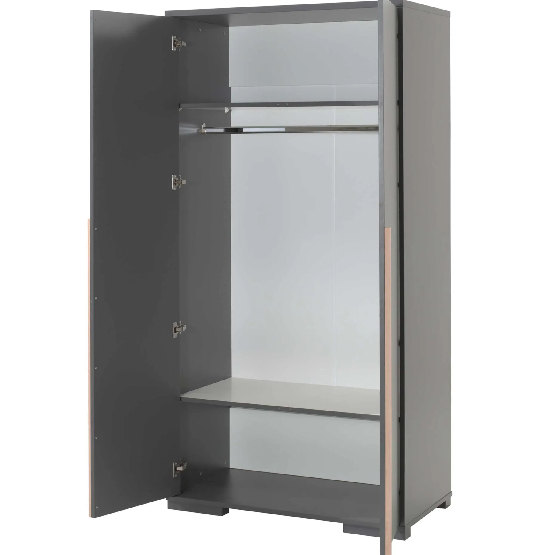 Kleiderschrank London 98cm mit 2 Türen - anthrazit