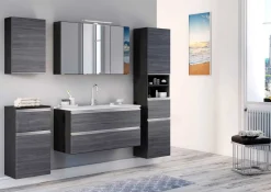 Kleiderschrank Lotuk hoch mit 2 Türen und 1 Schublade - Eiche grau