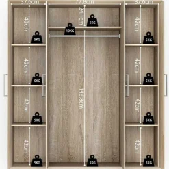Kleiderschrank Nikkie 160 cm-sonoma Eiche