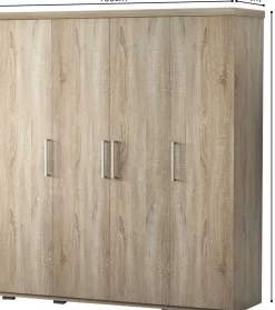 Kleiderschrank Nikkie 160 cm-sonoma Eiche