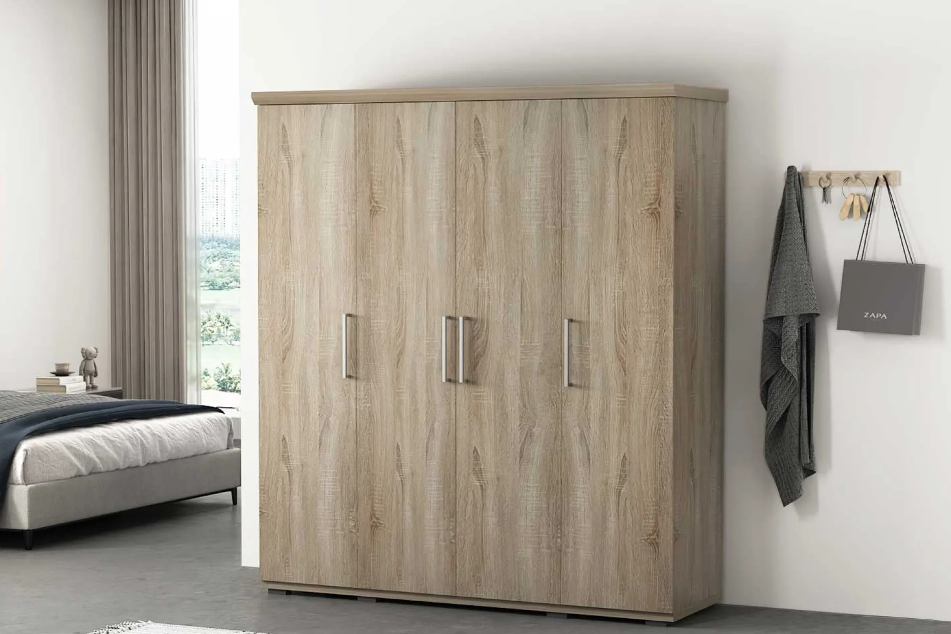 Kleiderschrank Nikkie 160 cm-sonoma Eiche