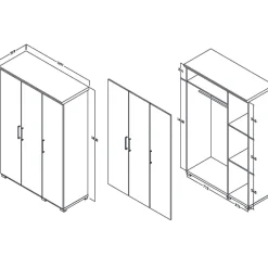 Kleiderschrank Nikkie 120 cm-sonoma Eiche