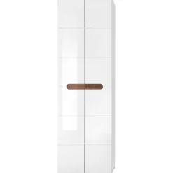 Kleiderschrank Nuro 60cm 2 Türen - Hochglanz weiß