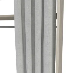 Kleiderschrank Odette 6 Ablagefächer, 2 Kleiderstangen und 1 Vorhang - Shannon Eiche