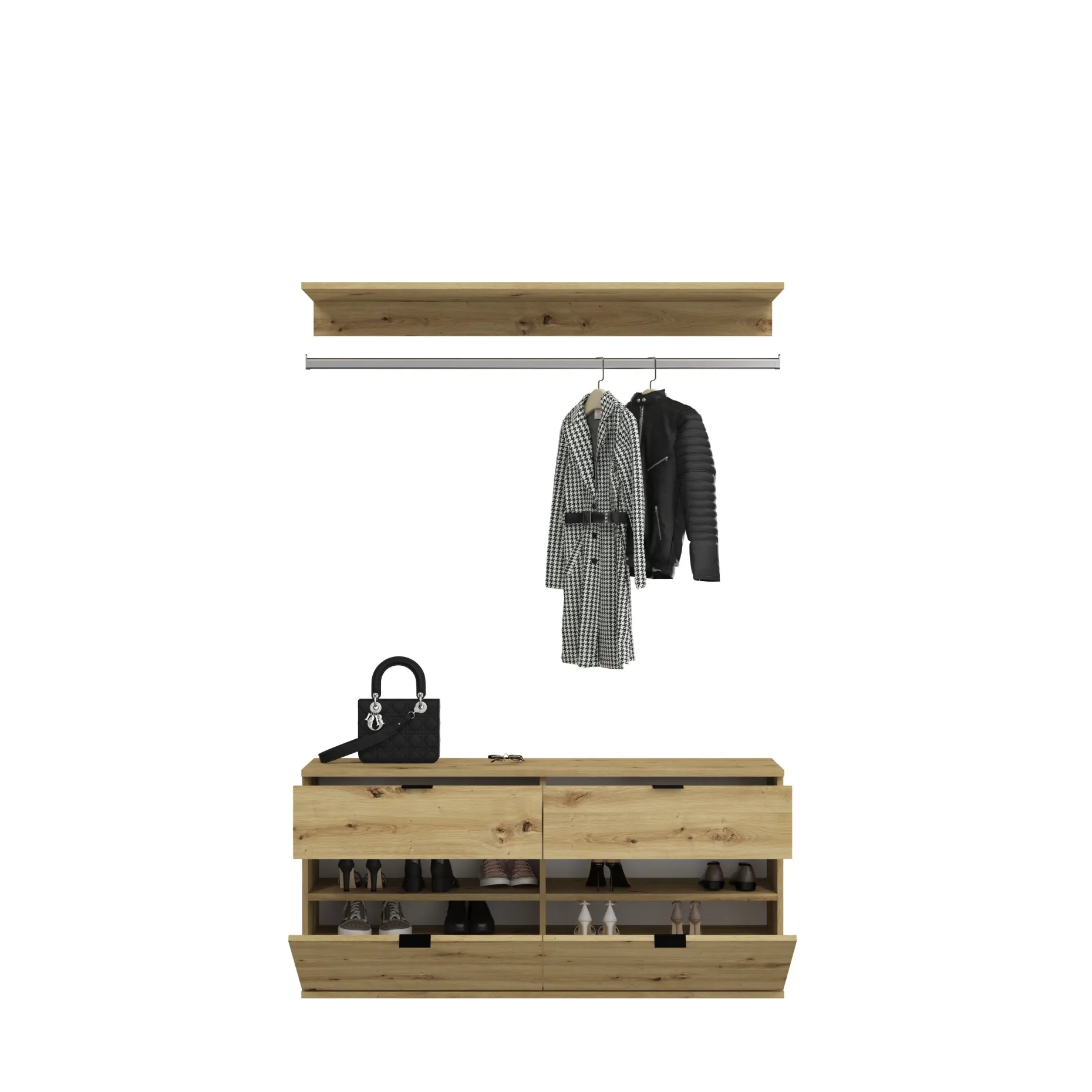 Kleiderschrank Projekt X Emob - Artisan Eiche - 212x193x34 cm