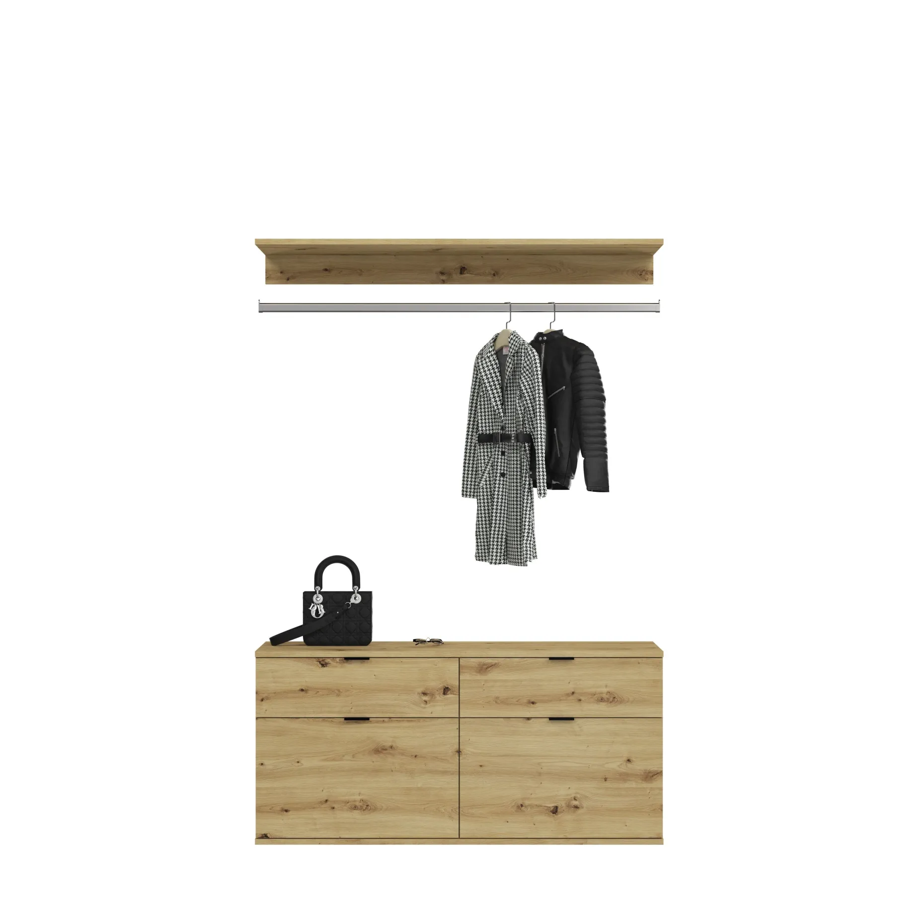 Kleiderschrank Projekt X Emob - Artisan Eiche - 212x193x34 cm