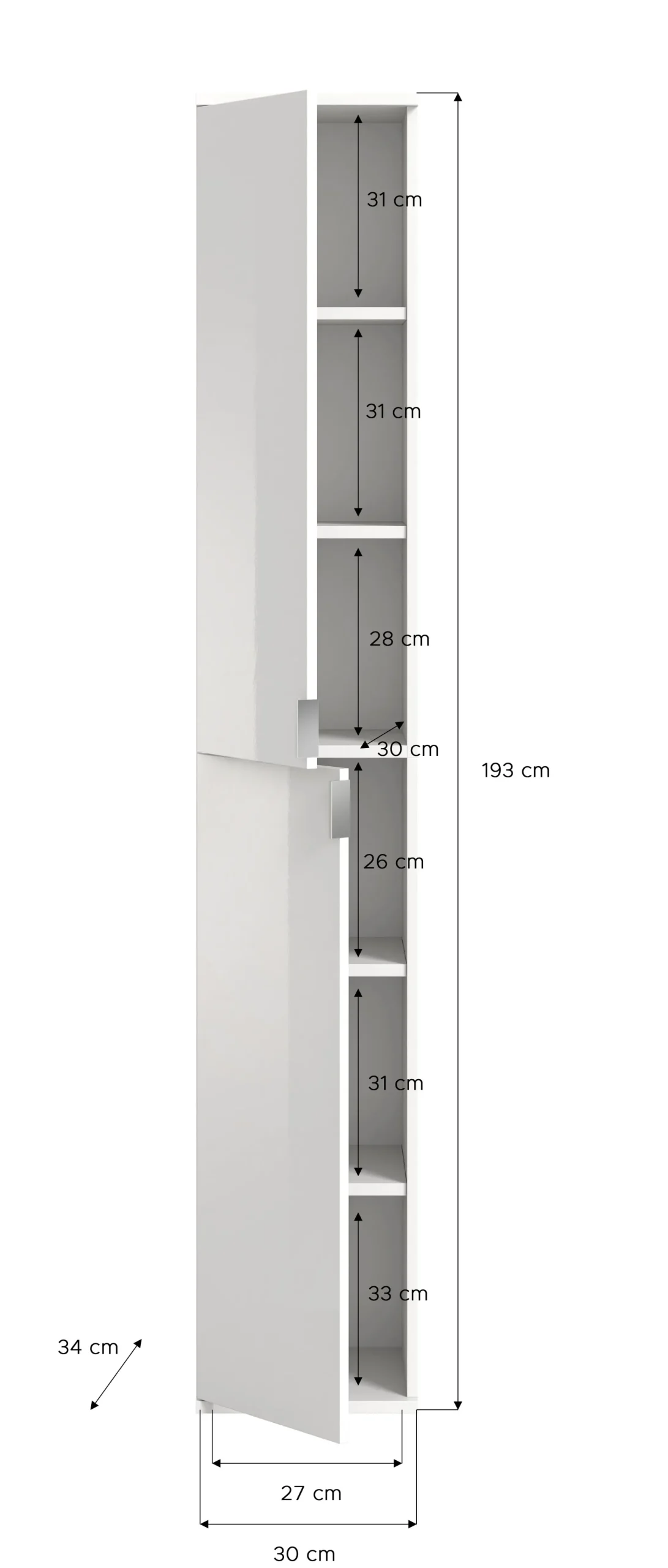Kleiderschrank Projekt X Emob Artisan Eiche Weiß 152x193x34 cm