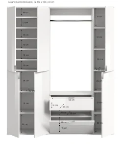 Kleiderschrank Projekt X Emob Artisan Oak 152x193x34 cm