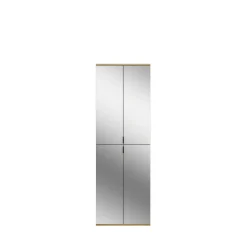 Kleiderschrank Projekt X Emob - Artisan Oak & Weiß mit Spiegel - 183x193x34 cm