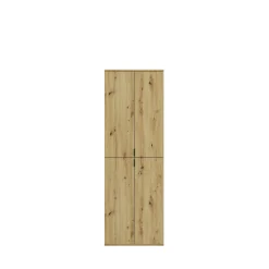 Kleiderschrank Projekt X Emob - Artisan Oak & Weiß mit Spiegel - 183x193x34 cm