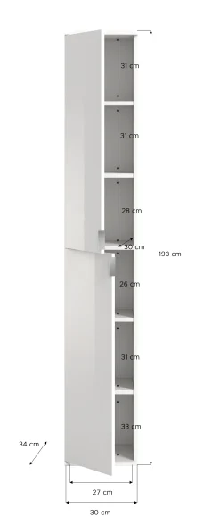 Kleiderschrank Projekt X Emob - Artisan Oak, Weiß, 273x193x34 cm