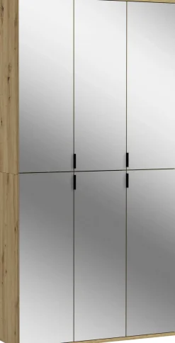 Kleiderschrank Projekt X Emob - Artisan Oak - 91x193x34 cm - Spiegeltüren