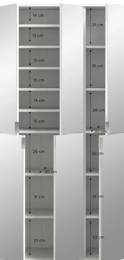 Kleiderschrank Projekt X Emob - Artisan Oak - 91x193x34 cm - Spiegeltüren