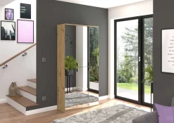 Kleiderschrank Projekt X Emob - Artisan Oak - 91x193x34 cm - Spiegeltüren