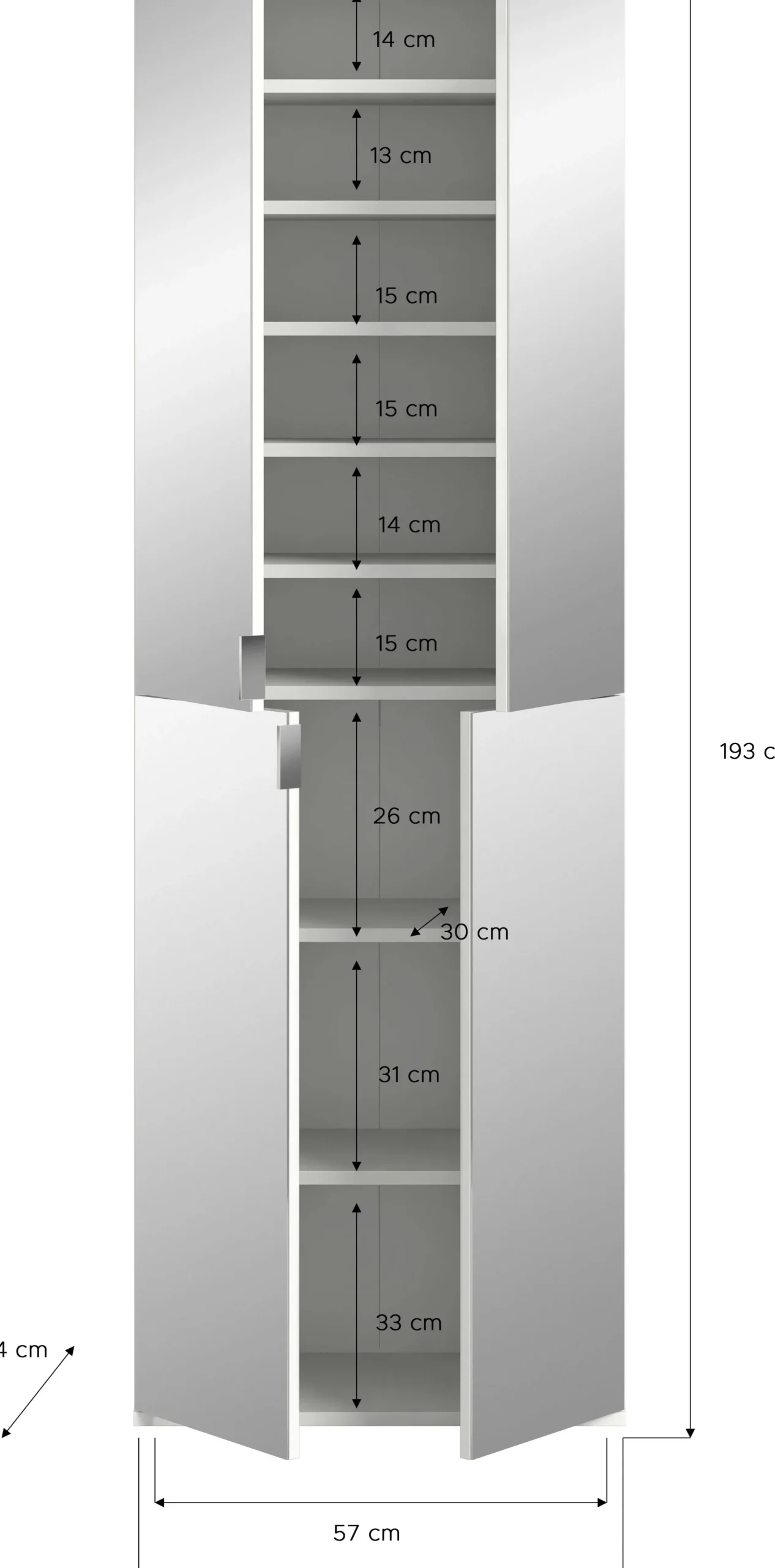 Kleiderschrank Projekt X Emob – Artisan Oak – 244x193x34 cm – mit Spiegel