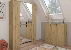 Kleiderschrank Projekt X Emob - Artisan Eiche - 121x193x34 cm - Spiegel