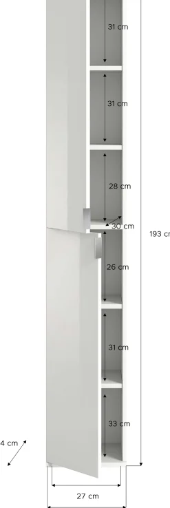Kleiderschrank Projekt X Emob - Artisan Eiche - 121x193x34 cm - Spiegel