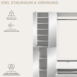 Kleiderschrank Projekt X Xonox - Weiß Hochglanz - 273x193x34 cm