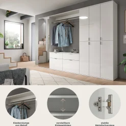 Kleiderschrank Projekt X Xonox - Weiß Hochglanz - 273x193x34 cm