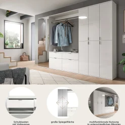 Kleiderschrank Projekt X Xonox - Weiß Hochglanz - 273x193x34 cm