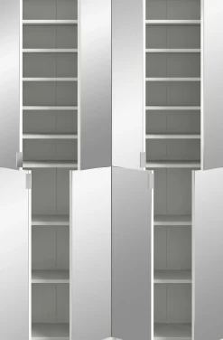 Kleiderschrank Projekt X Xonox – Weiß Laminat & Spiegeltüren – 122x193x34 cm